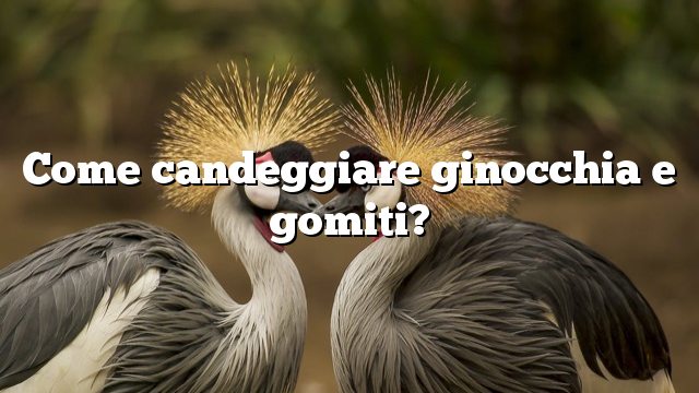 Come candeggiare ginocchia e gomiti?