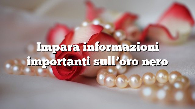 Impara informazioni importanti sull’oro nero